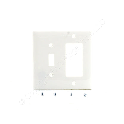 Hubbell NPJ126W White 2-Gang Toggle Decorator Unbreakable Midsize Wallplate 25pc