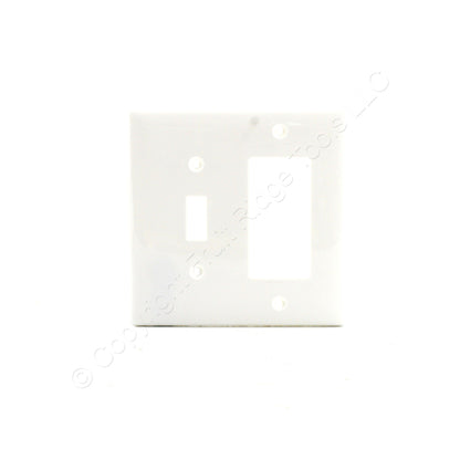 Hubbell NPJ126W White 2-Gang Toggle Decorator Unbreakable Midsize Wallplate 25pc