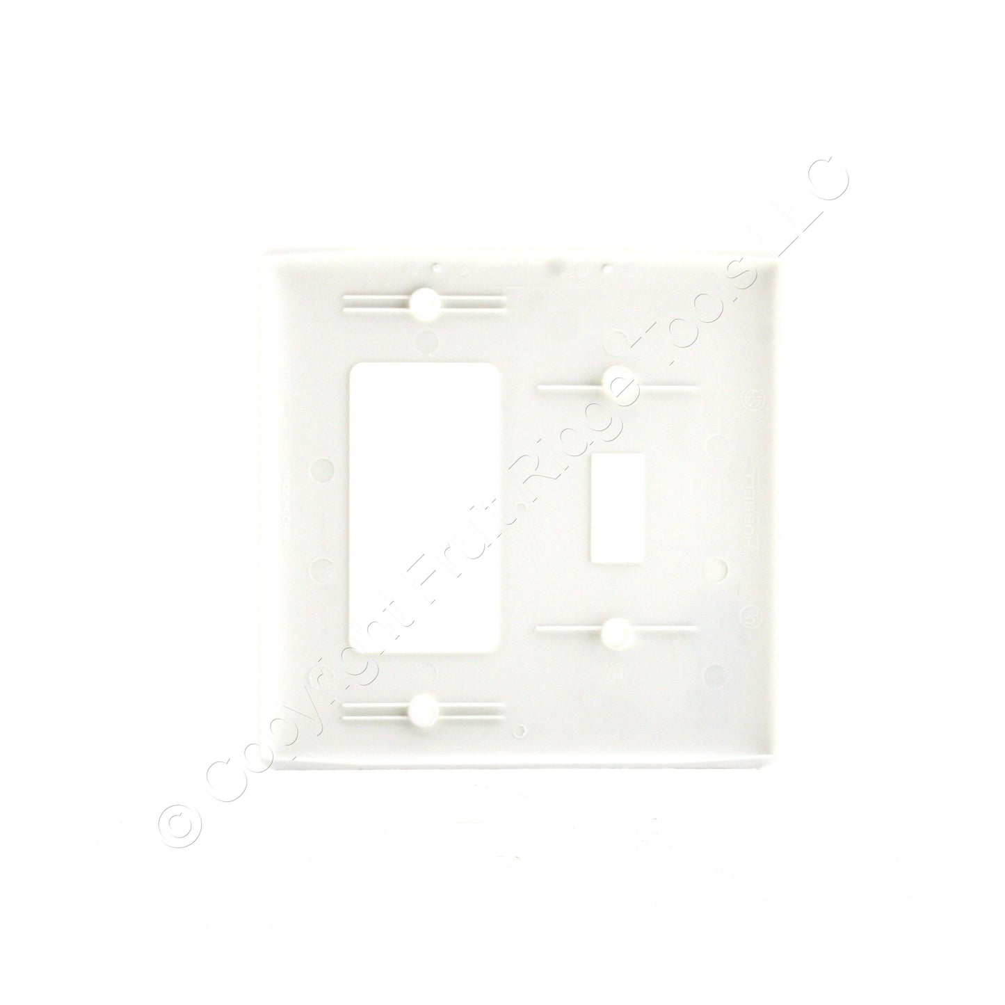 Hubbell NPJ126W White 2-Gang Toggle Decorator Unbreakable Midsize Wallplate 25pc