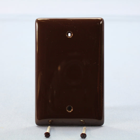 Hubbell NPJ13 Brown 1-Gang Blank Unbreakable Mid-Size Wallplate Cover Box Mount