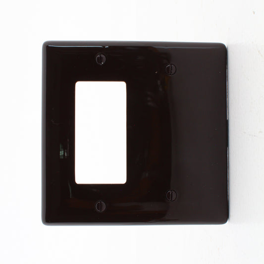 Hubbell NPJ1326 Brown 2-Gang Unbreakable Blank Decorator Midsize Wallplate Cover