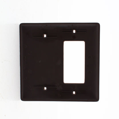 Hubbell NPJ1326 Brown 2-Gang Unbreakable Blank Decorator Midsize Wallplate Cover