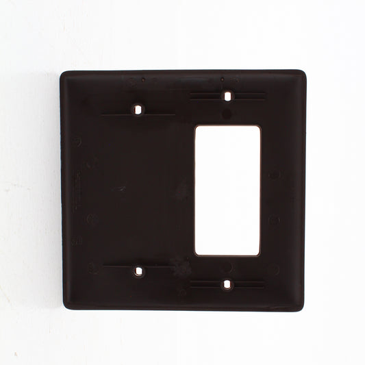Hubbell NPJ1326 Brown 2-Gang Unbreakable Blank Decorator Midsize Wallplate Cover