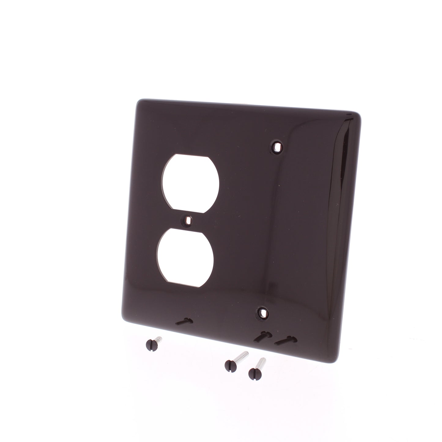 Hubbell NPJ138 2-Gang Brown Blank Covers Outlet Mid-size Nylon Wallplate 25-Pack