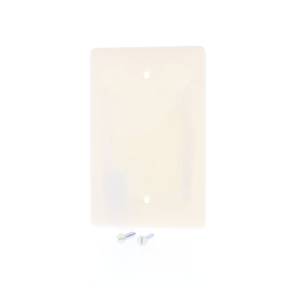 Hubbell NPJ13AL Almond 1-Gang Blank Unbreakable Midsize Wallplate Cover BoxMount