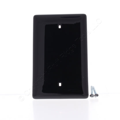 Hubbell NPJ13BK Black 1-Gang Blank Nylon Wallplate Mid-Size Cover Box Mount