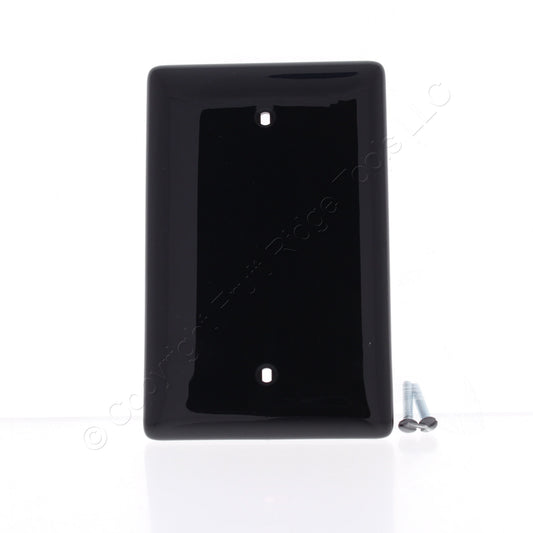 Hubbell NPJ13BK Black 1-Gang Blank Nylon Wallplate Mid-Size Cover Box Mount