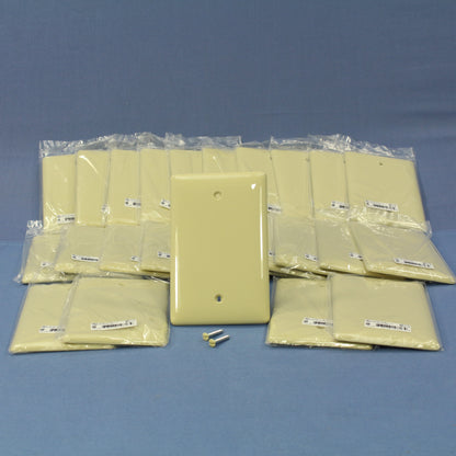 Hubbell NPJ13I Ivory 1-Gang Blank Unbreakable Mid-Size Wallplate Box Mount 25pcs