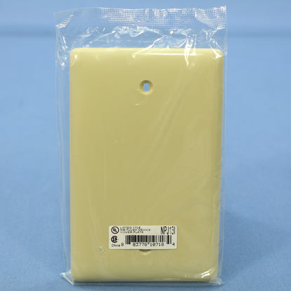 Hubbell NPJ13I Ivory 1-Gang Blank Nylon Wallplate Mid-Size Cover Box Mount