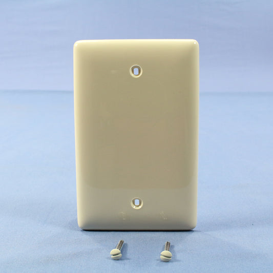 Hubbell NPJ13LA Lt Almond 1-Gang Blank Unbreakable Mid-Size Wallplate Box Mount