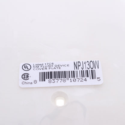Hubbell NPJ13OW Office White 1-Gang Mid-Size Blank Nylon Wallplate Box Mount