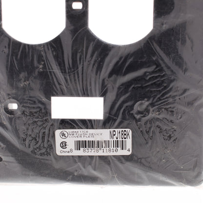 Hubbell Black Mid-size Unbreakable Switch Plate Cover Outlet Wallplate NPJ18BK