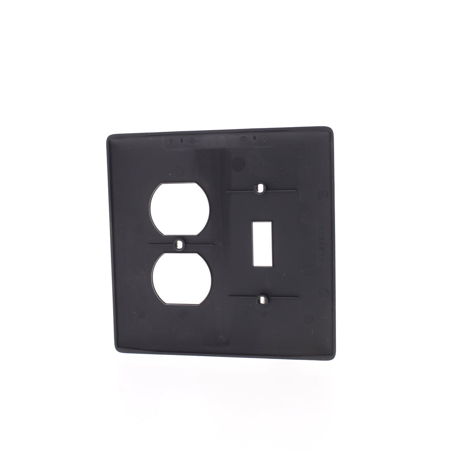 Hubbell Black Mid-size Unbreakable Switch Plate Cover Outlet Wallplate NPJ18BK