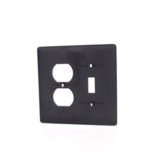 Hubbell Black Mid-size Unbreakable Switch Plate Cover Outlet Wallplate NPJ18BK