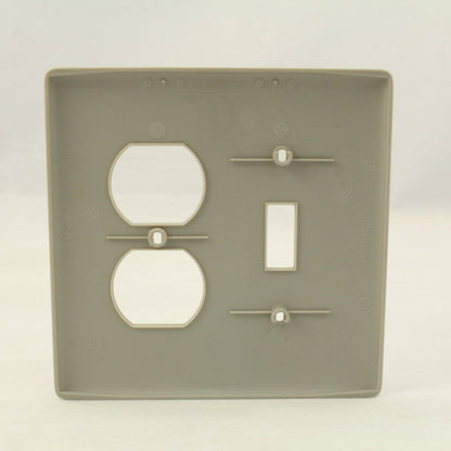 Hubbell Gray Mid-size Unbreakable Switch Plate Cover Outlet Wallplate NPJ18GY