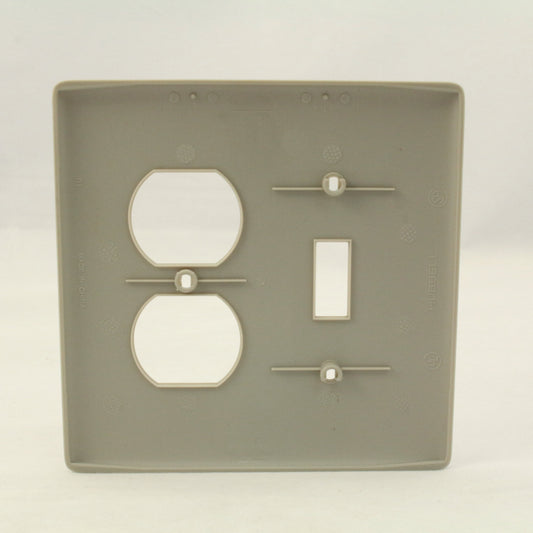 Hubbell Gray Mid-size Unbreakable Switch Plate Cover Outlet Wallplate NPJ18GY