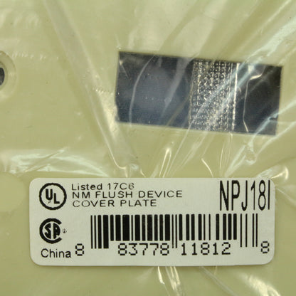 Hubbell NPJ18I Ivory 2-Gang Toggle Duplex Unbreakable Mid-Size Wallplate Cover