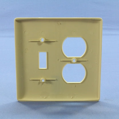 Hubbell NPJ18I Ivory 2-Gang Toggle Duplex Unbreakable Mid-Size Wallplate Cover