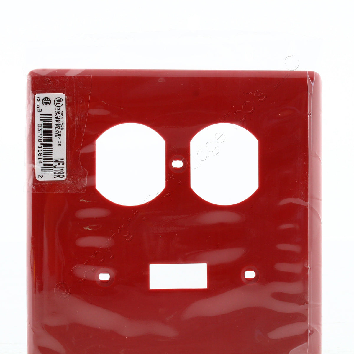 Hubbell NPJ18R Red Mid-Size Switch Plate Cover Outlet Nylon Wallplates 10-Pack