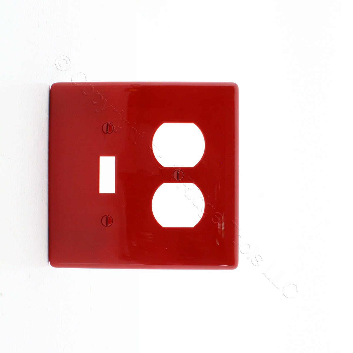 Hubbell NPJ18R Red Mid-Size Switch Plate Cover Outlet Nylon Wallplates 10-Pack