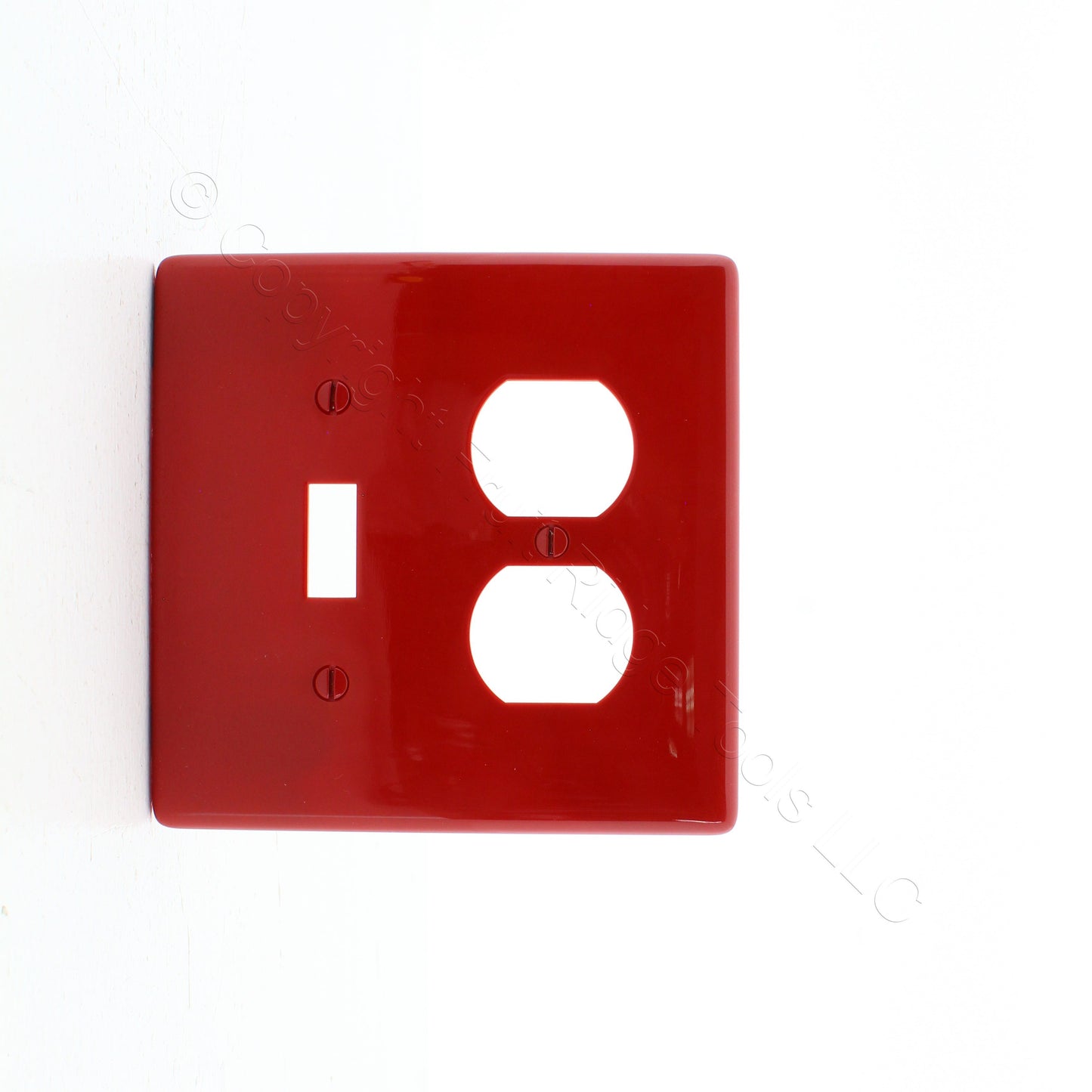 Hubbell NPJ18R Red Mid-Size Switch Plate Cover Outlet Nylon Wallplates 10-Pack