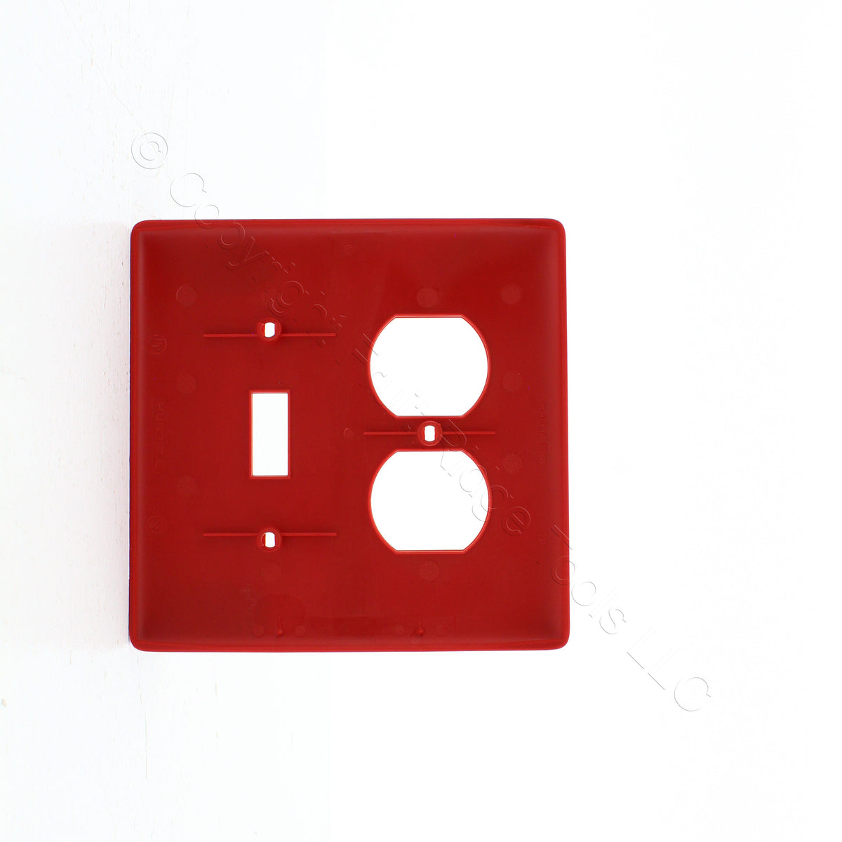 Hubbell NPJ18R Red Mid-Size Switch Plate Cover Outlet Nylon Wallplates 10-Pack