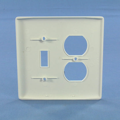 Hubbell NPJ18W White 2-Gang Toggle Duplex Unbreakable Mid-Size Wallplate Cover