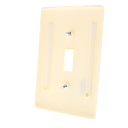 Hubbell NPJ1AL Almond 1-Gang Toggle Unbreakable Mid-Size Wallplate Cover 25pcs