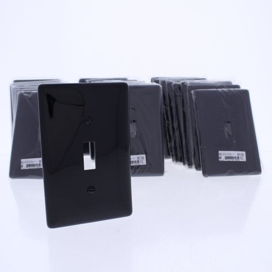 Hubbell NPJ1BK Black 1-Gang Toggle Unbreakable Mid-Size Wallplate Cover 25pcs
