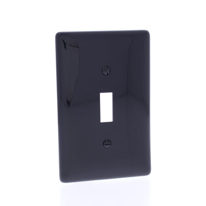 Hubbell NPJ1BK Black 1-Gang Toggle Unbreakable Nylon Mid-Size Wallplate Cover