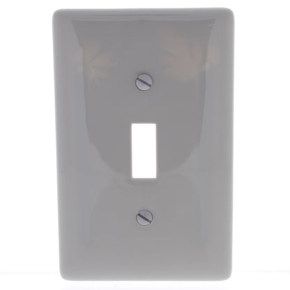 Hubbell NPJ1GY Gray 1-Gang Toggle Switch Unbreakable Nylon Mid-Size Wallplate