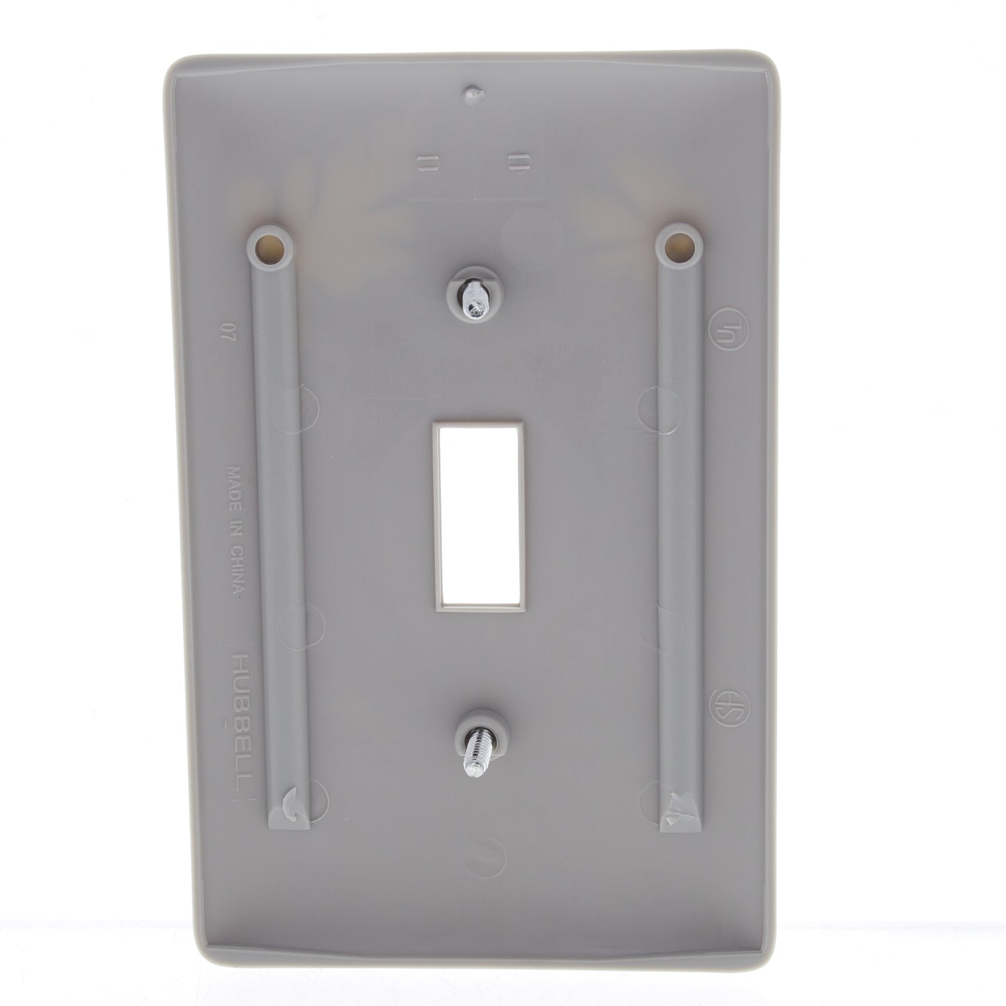 Hubbell NPJ1GY Gray 1-Gang Toggle Switch Unbreakable Nylon Mid-Size Wallplate