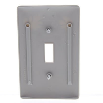 Hubbell NPJ1GY Gray 1-Gang Toggle Switch Unbreakable Nylon Mid-Size Wallplate