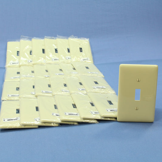 Hubbell NPJ1I Ivory 1-Gang Toggle Switch Unbreakable Mid-Size Wallplates 25pcs