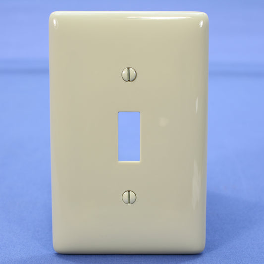 Hubbell NPJ1I Ivory 1-Gang Toggle Switch Unbreakable Nylon Mid-Size Wallplate