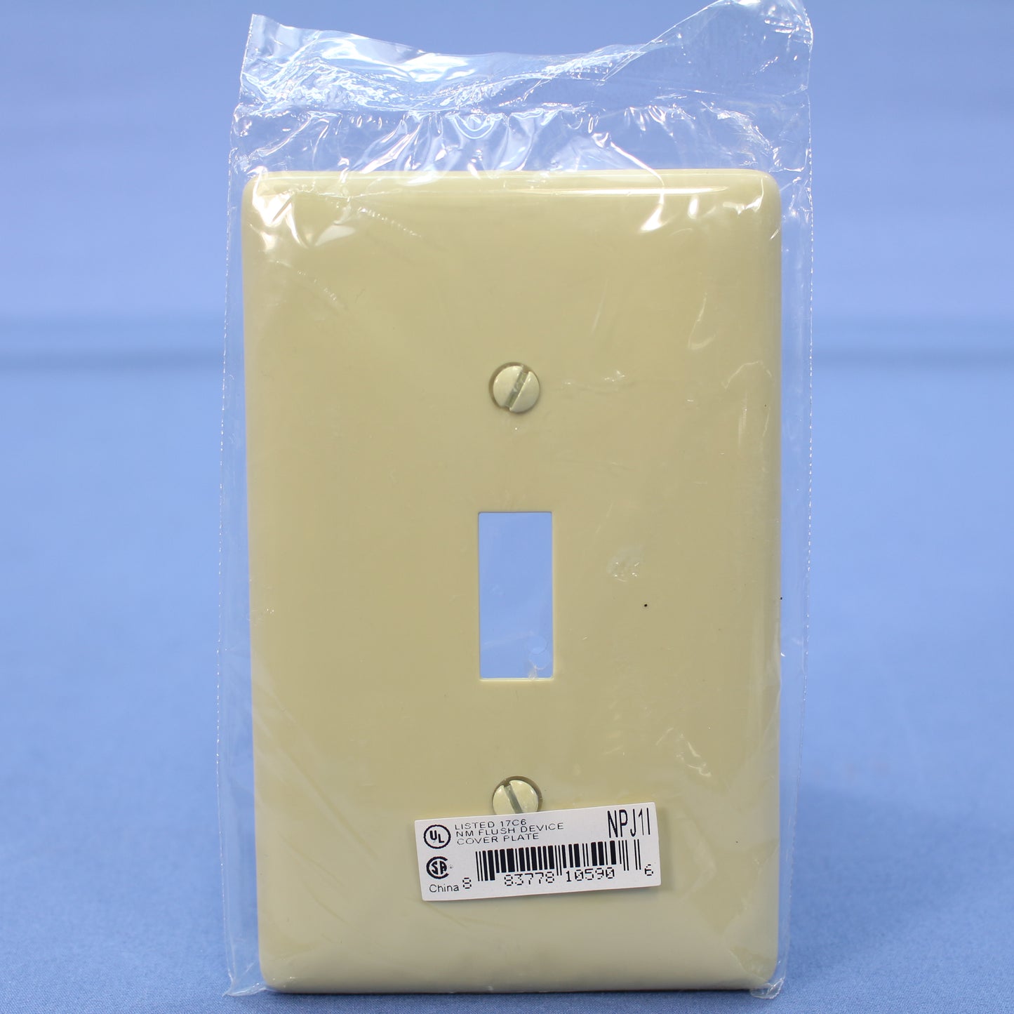 Hubbell NPJ1I Ivory 1-Gang Toggle Switch Unbreakable Nylon Mid-Size Wallplate