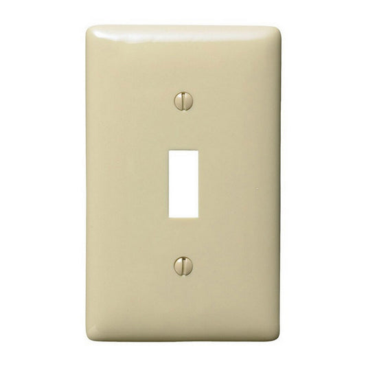 Hubbell NPJ1IZ Ivory 1-Gang Toggle Unbreakable Nylon Mid-Size Wallplate Cover