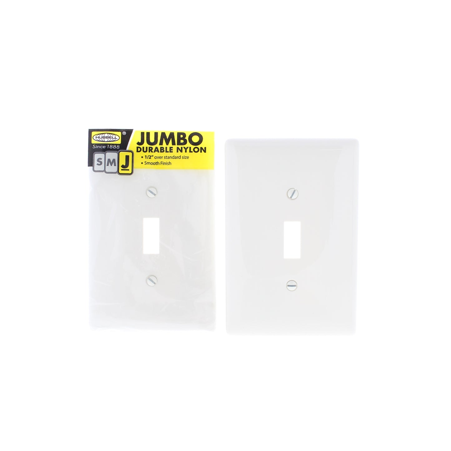 Hubbell NPJ1LA Lt Almond 1-Gang Toggle Unbreakable Mid-Size Wallplate Cover 2pcs