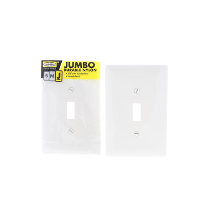 Hubbell NPJ1LA Lt Almond 1-Gang Toggle Unbreakable Mid-Size Wallplate Cover 2pcs