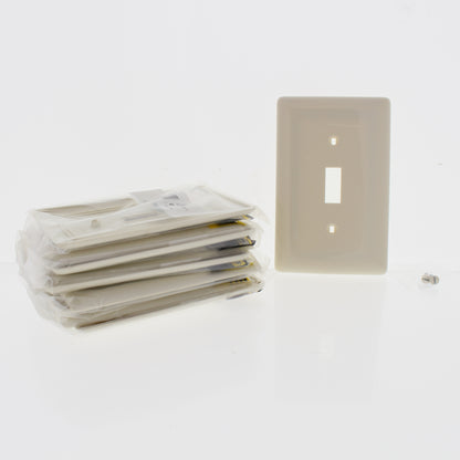 Hubbell NPJ1LA10Z Lt Almond 1-Gang Toggle Unbreakable Mid-Size Wallplate 10pcs