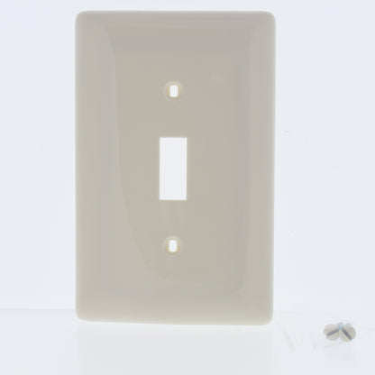 Hubbell NPJ1LA10Z Lt Almond 1-Gang Toggle Unbreakable Mid-Size Wallplate 10pcs