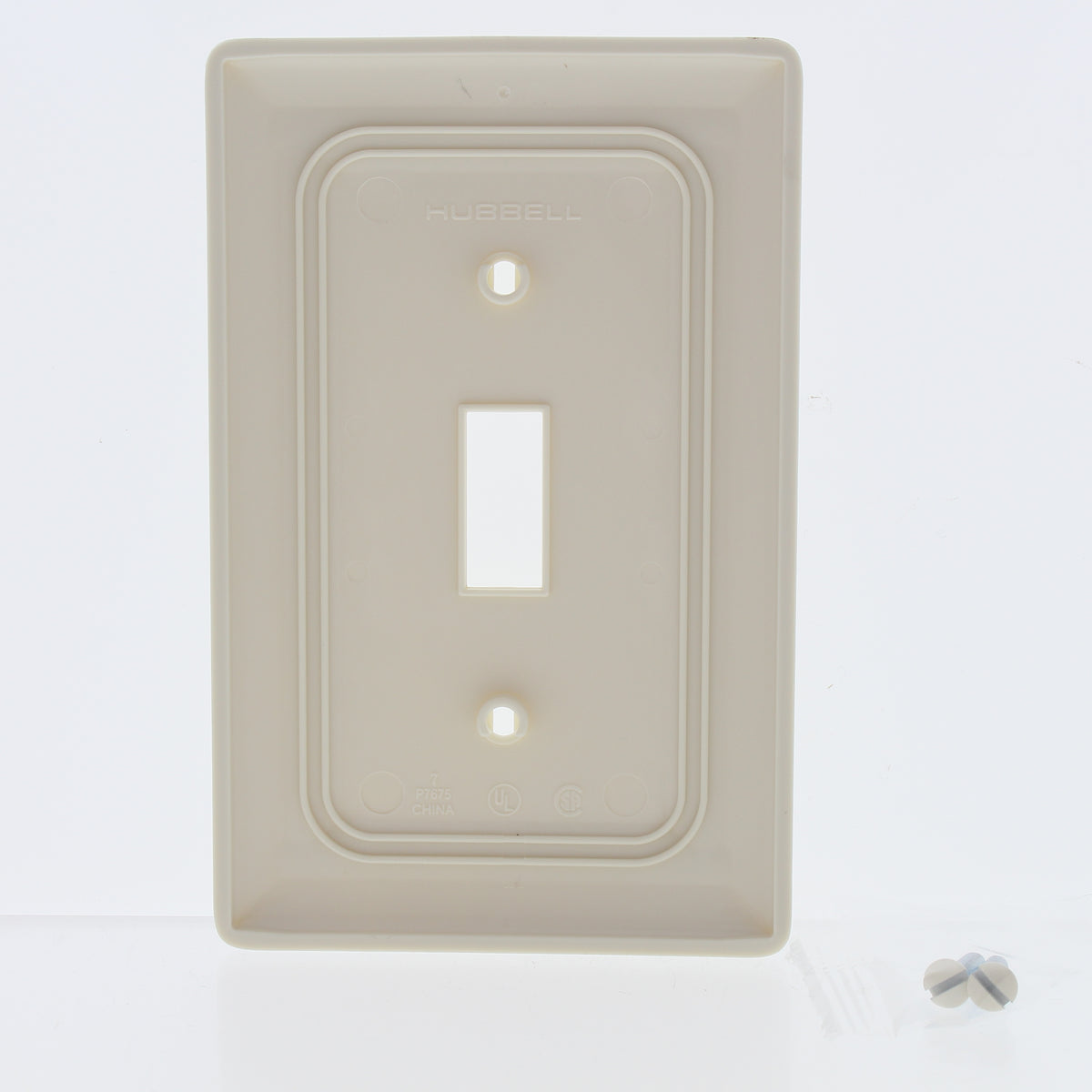 Hubbell NPJ1LA10Z Lt Almond 1-Gang Toggle Unbreakable Mid-Size Wallplate 10pcs