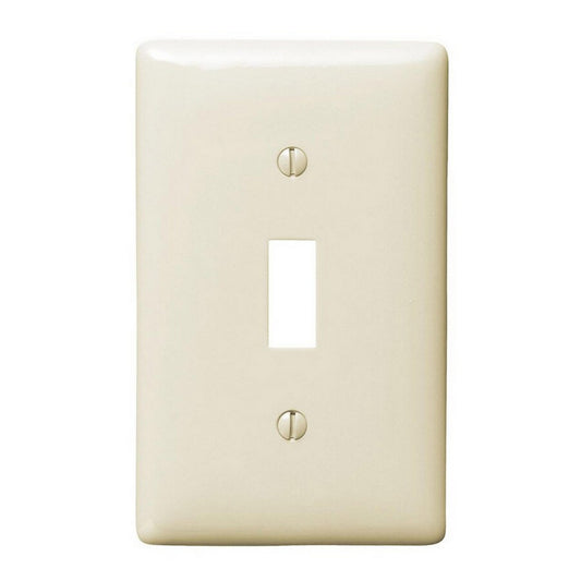 Hubbell NPJ1LAZ Light Almond 1-Gang Toggle Unbreakable Mid-Size Wallplate Cover