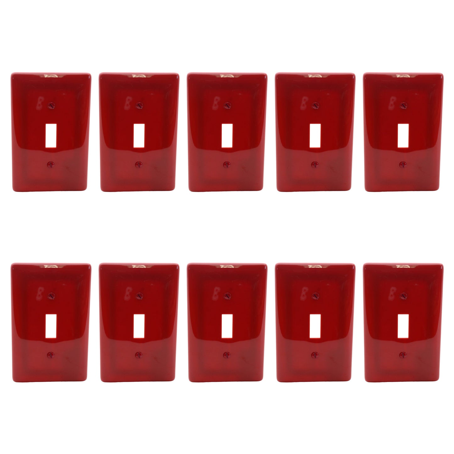 Hubbell NPJ1R Red 1-Gang Toggle Unbreakable Nylon Mid-Size Wallplate Cover 10pcs