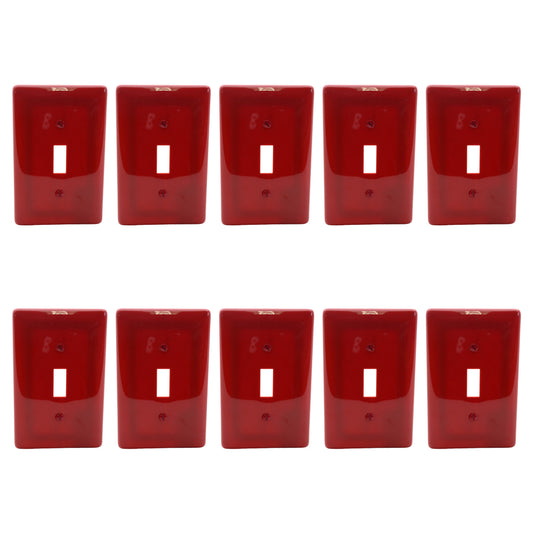 Hubbell NPJ1R Red 1-Gang Toggle Unbreakable Nylon Mid-Size Wallplate Cover 10pcs