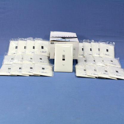 Hubbell NPJ1W White 1-Gang Toggle Switch Mid-Size Unbreakable Wallplates 25pcs