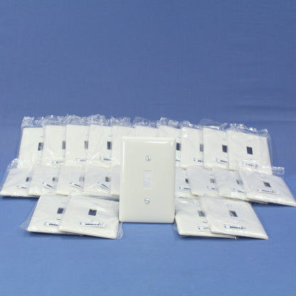 Hubbell NPJ1W White 1-Gang Toggle Switch Mid-Size Unbreakable Wallplates 25pcs
