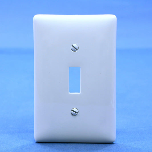 Hubbell NPJ1W White 1-Gang Unbreakable Toggle Switch Nylon Mid-Size Wallplate