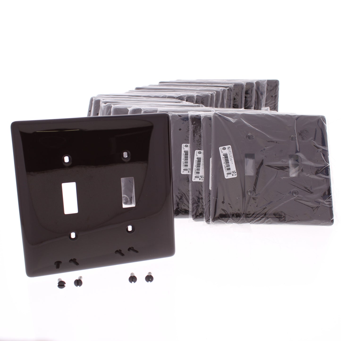 Hubbell NPJ2 Brown 2-Gang Mid-size Switch Plate Cover Nylon Wallplates 25-Pack
