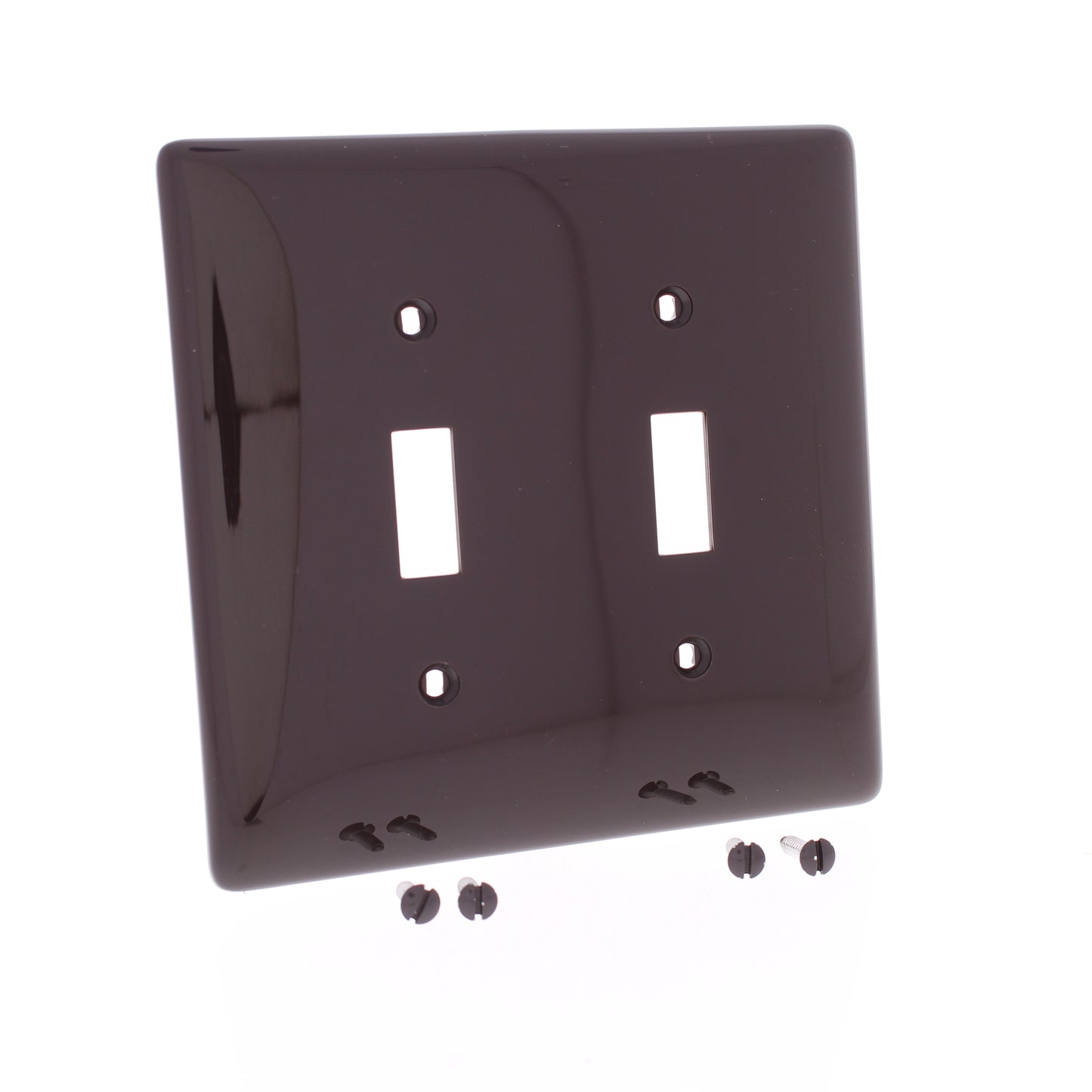 Hubbell NPJ2 Brown 2-Gang Mid-size Switch Plate Cover Nylon Wallplates 25-Pack